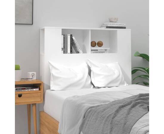 Tăblie de pat, alb extralucios, 100x18,5x104,5 cm