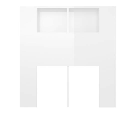 Tăblie de pat, alb extralucios, 100x18,5x104,5 cm, 4 image