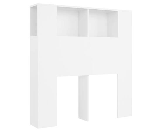 Tăblie de pat cu dulap, alb, 100x18,5x104,5 cm, 2 image