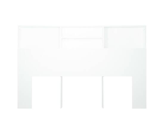 Tăblie de pat cu dulap, alb, 160x19x103,5 cm, 5 image