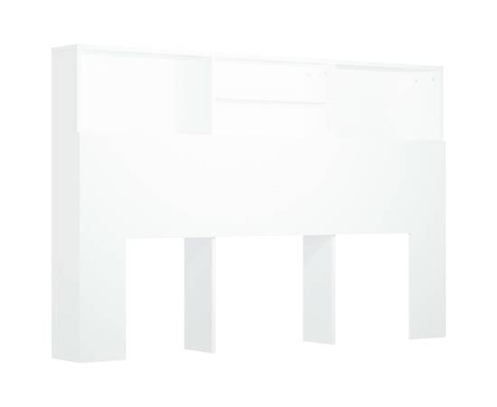 Tăblie de pat cu dulap, alb, 160x19x103,5 cm, 2 image