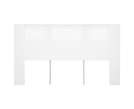 Tăblie de pat cu dulap, alb, 180x18,5x104,5 cm, 4 image