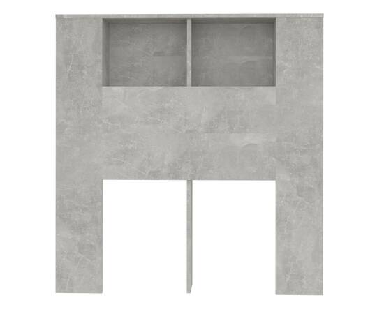 Tăblie de pat cu dulap, gri beton, 100x18,5x104,5 cm, 4 image