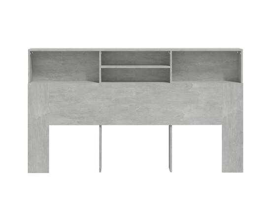 Tăblie de pat cu dulap, gri beton, 180x19x103,5 cm, 3 image