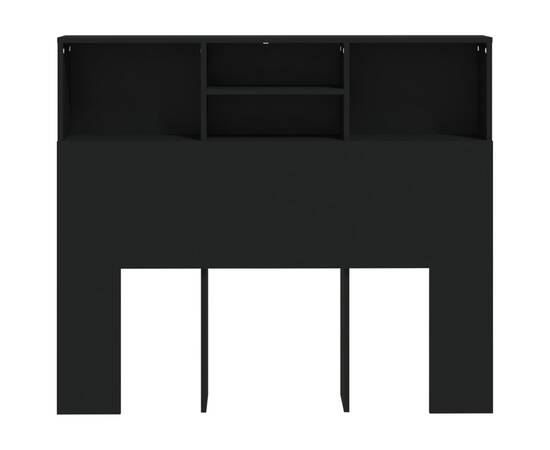 Tăblie de pat cu dulap, negru, 120x19x103,5 cm, 5 image