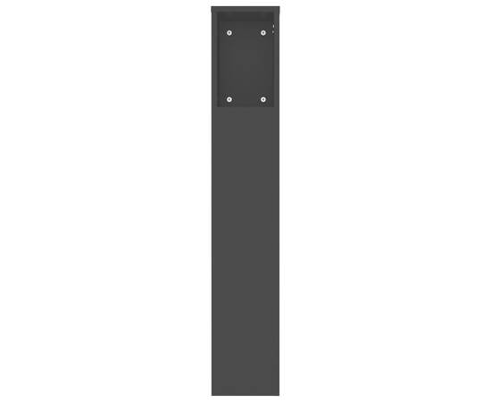 Tăblie de pat cu dulap, negru, 180x18,5x104,5 cm, 5 image