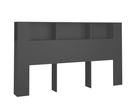 Tăblie de pat cu dulap, negru, 180x18,5x104,5 cm, 2 image