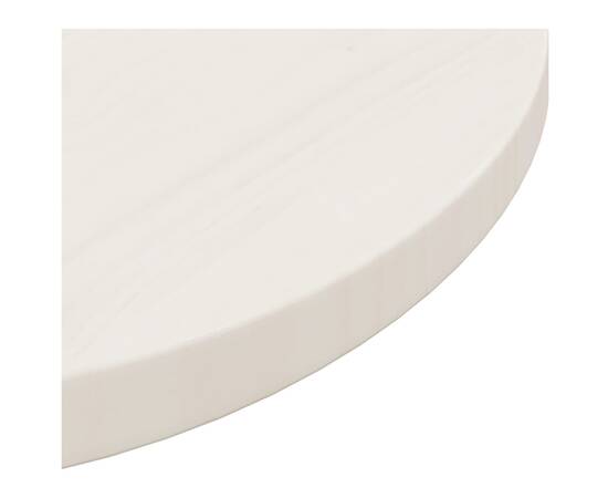 Blat de masă, alb, Ø50x2,5 cm, lemn masiv de pin, 4 image
