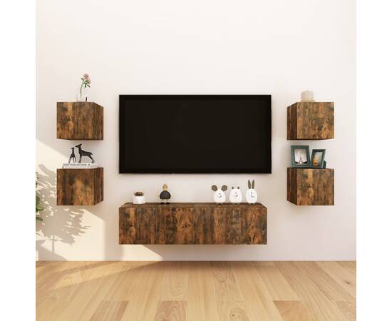 Comodă tv cu montaj pe perete, stejar fumuriu, 30,5x30x30 cm, 5 image