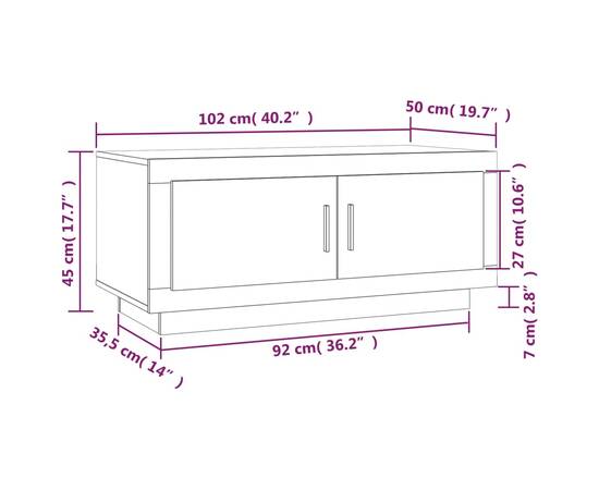 Măsuță de cafea, stejar maro, 102x50x45 cm, lemn compozit, 8 image