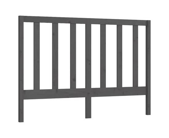 Tăblie de pat, gri, 156x4x100 cm, lemn masiv de pin, 2 image