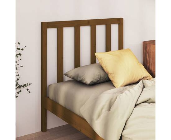 Tăblie de pat, maro miere, 106x4x100 cm, lemn masiv de pin