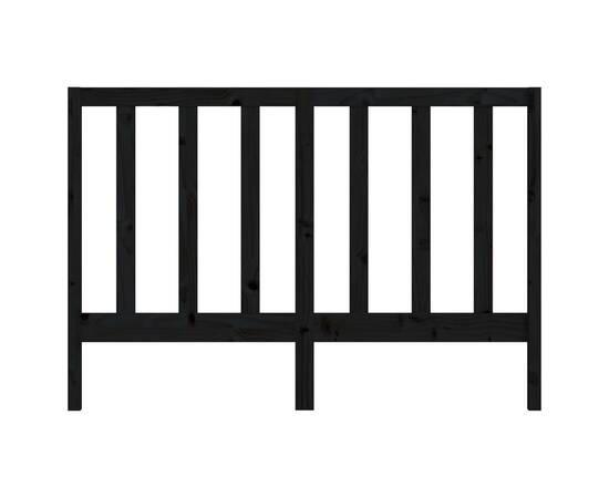 Tăblie de pat, negru, 156x4x100 cm, lemn masiv de pin, 4 image