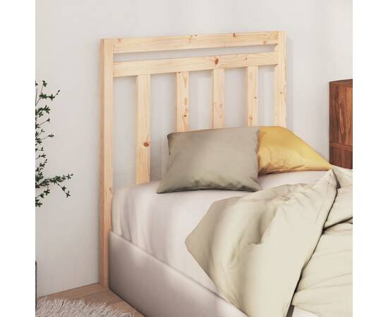 Tăblie de pat, 106x4x100 cm, lemn masiv de pin, 3 image