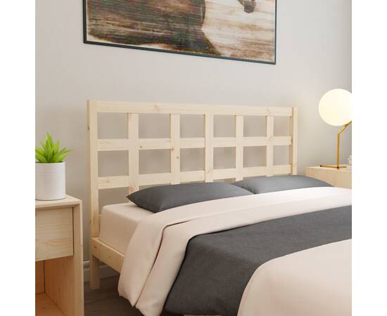 Tăblie de pat, 145,5x4x100 cm, lemn masiv de pin, 5 image
