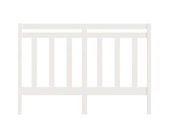 Tăblie de pat, alb, 146x4x100 cm, lemn masiv de pin, 4 image