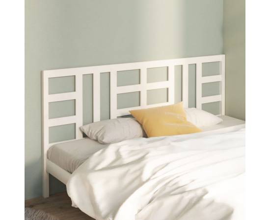 Tăblie de pat, alb, 186x4x100 cm, lemn masiv de pin