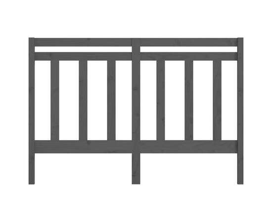 Tăblie de pat, gri, 166x4x100 cm, lemn masiv de pin, 4 image