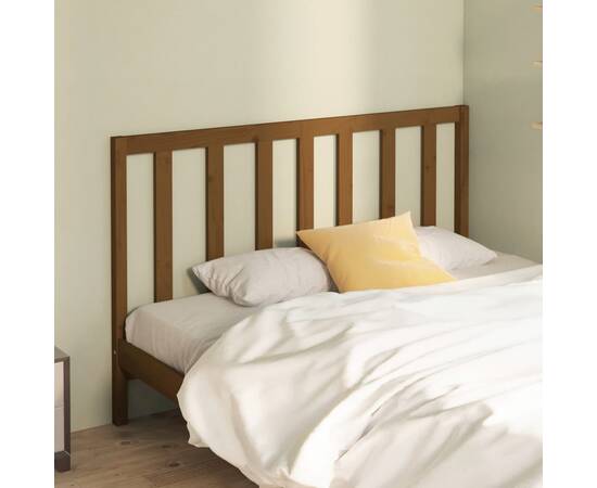 Tăblie de pat, maro miere, 141x4x100 cm, lemn masiv de pin