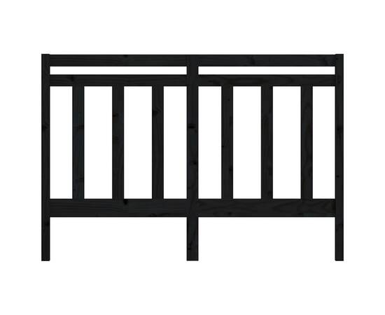 Tăblie de pat, negru, 141x4x100 cm, lemn masiv de pin, 4 image