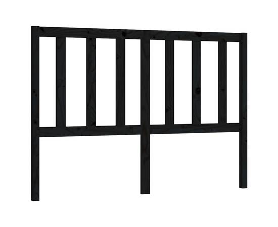 Tăblie de pat, negru, 166x4x100 cm, lemn masiv de pin, 2 image