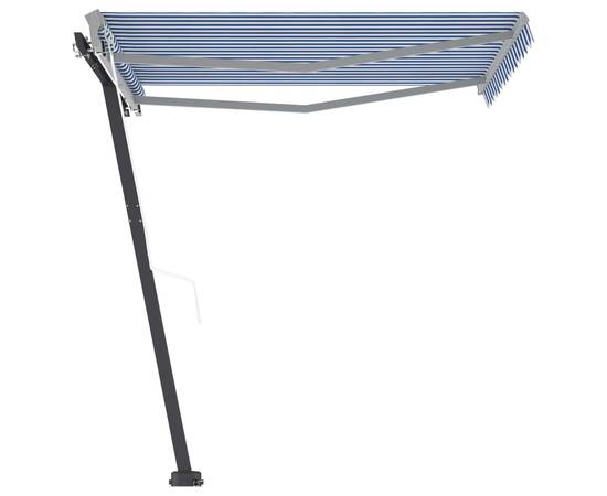 Copertină autonomă retractabilă automat albastru&alb 350x250 cm, 3 image