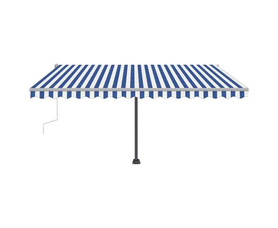 Copertină retractabilă manual cu led, albastru&alb, 400x300 cm, 5 image