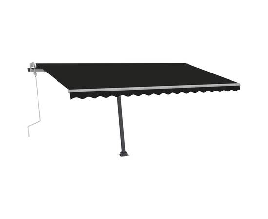 Copertină retractabilă manual cu led, antracit, 400x300 cm, 4 image