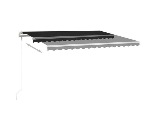 Copertină retractabilă manual cu led, antracit, 400x300 cm, 6 image