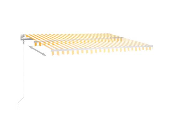 Copertină retractabilă manual cu led, galben & alb, 400x300 cm, 6 image