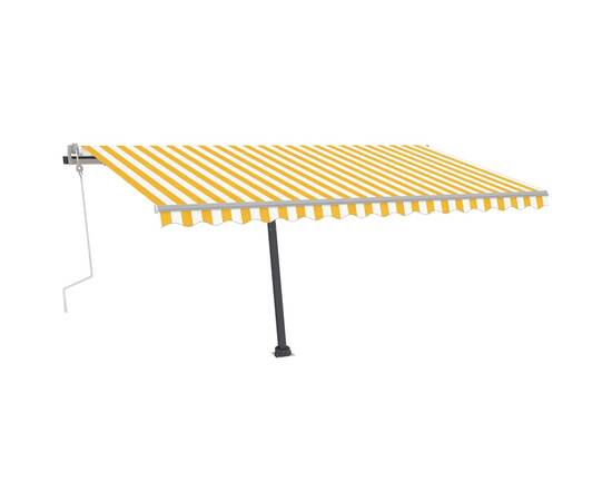 Copertină retractabilă manual cu led, galben & alb, 400x300 cm, 4 image