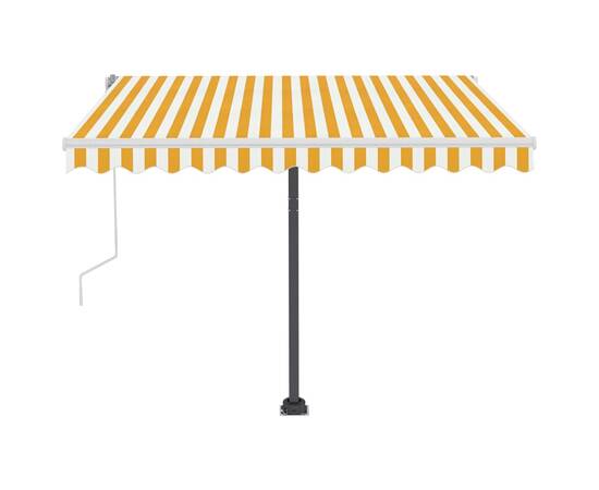 Copertină retractabilă manual cu led, galben și alb, 350x250 cm, 5 image