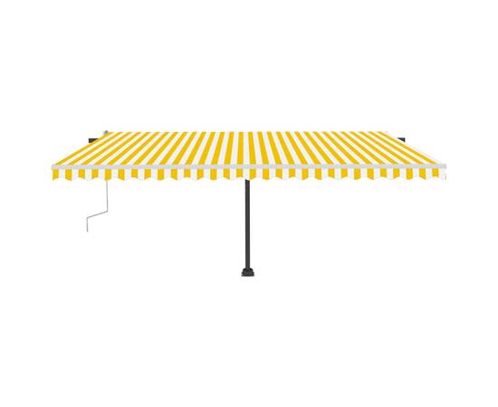 Copertină retractabilă manual cu led, galben și alb, 500x300 cm, 4 image