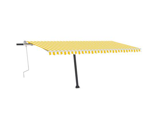 Copertină retractabilă manual cu led, galben și alb, 500x300 cm, 5 image