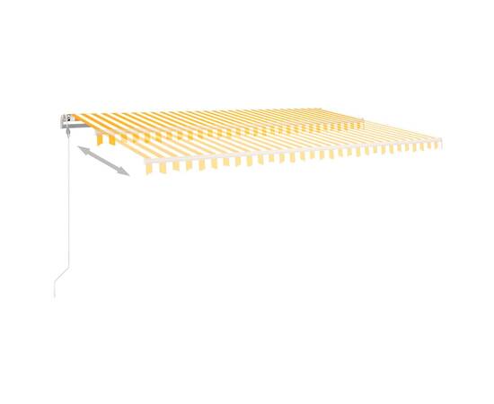 Copertină retractabilă manual cu led, galben și alb, 500x300 cm, 6 image