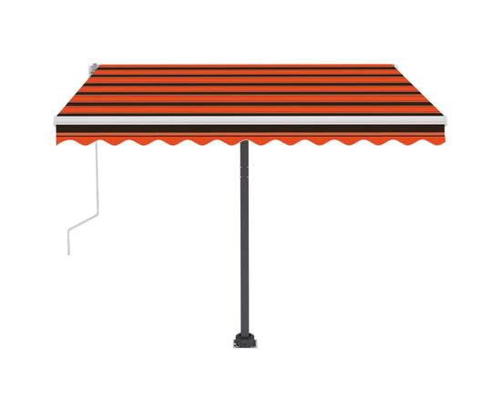 Copertină retractabilă manual cu led portocaliu&maro 350x250 cm, 5 image