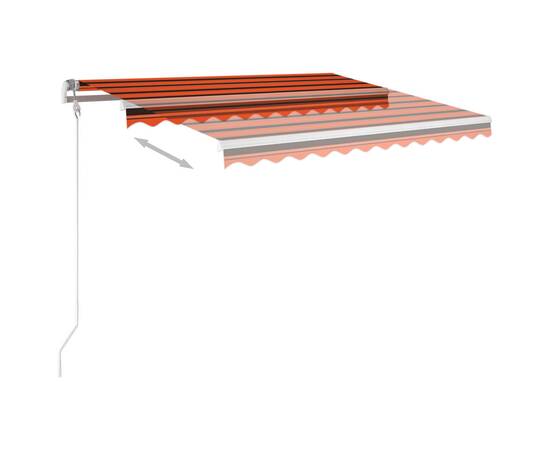 Copertină retractabilă manual cu led portocaliu&maro 350x250 cm, 4 image