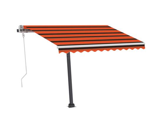 Copertină retractabilă manual cu led portocaliu&maro 350x250 cm, 3 image