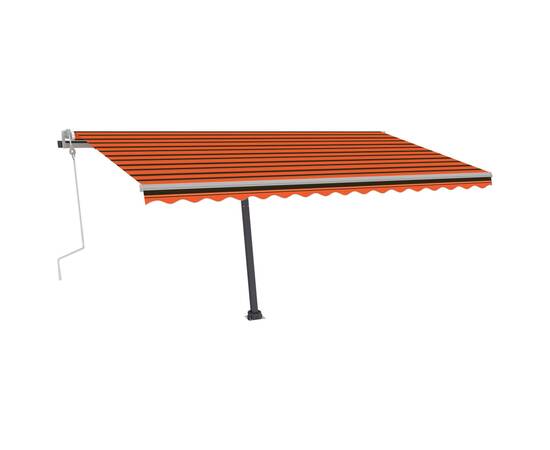 Copertină retractabilă manual cu led portocaliu&maro 450x300 cm, 4 image