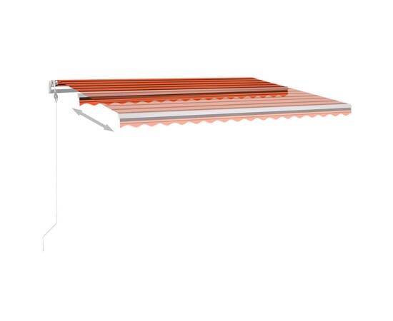 Copertină retractabilă manual cu led portocaliu&maro 450x300 cm, 6 image