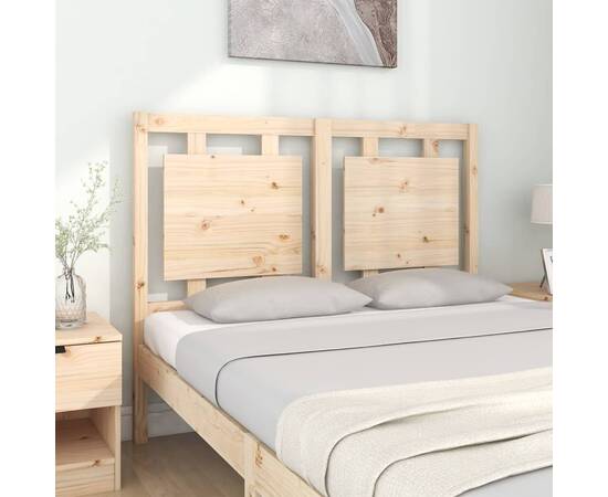 Tăblie de pat, 125,5x4x100 cm, lemn masiv de pin, 3 image