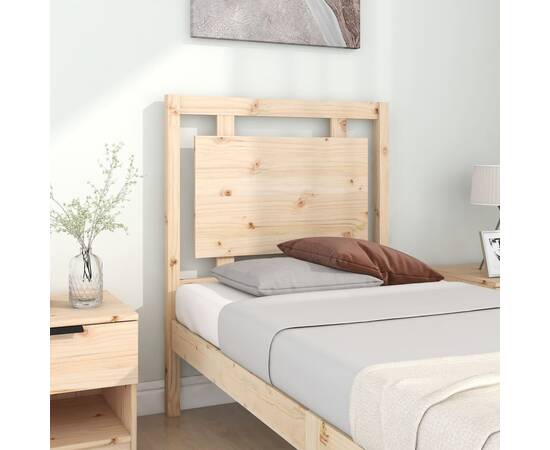 Tăblie de pat, 80,5x4x100 cm, lemn masiv de pin, 3 image