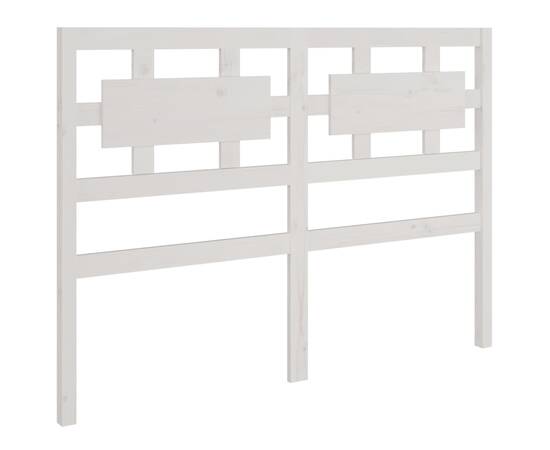 Tăblie de pat, alb, 140,5x4x100 cm, lemn masiv de pin, 2 image