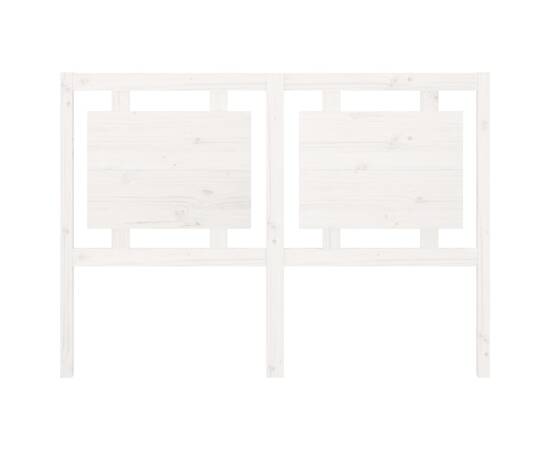 Tăblie de pat, alb, 140,5x4x100 cm, lemn masiv de pin, 4 image