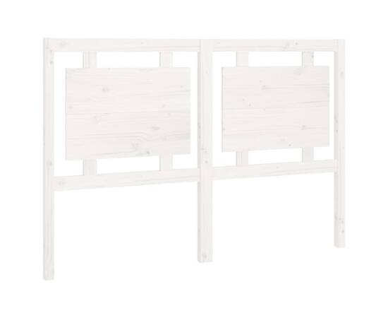 Tăblie de pat, alb, 145,5x4x100 cm, lemn masiv de pin, 2 image