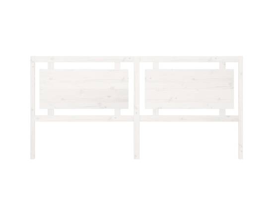 Tăblie de pat, alb, 205,5x4x100 cm, lemn masiv de pin, 4 image