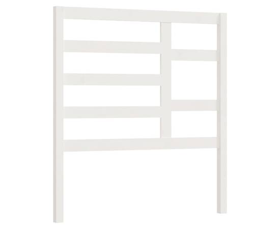 Tăblie de pat, alb, 81x4x104 cm, lemn masiv de pin, 2 image