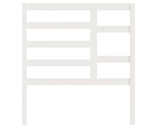 Tăblie de pat, alb, 81x4x104 cm, lemn masiv de pin, 4 image