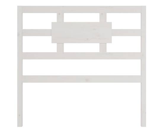 Tăblie de pat, alb, 95,5x4x100 cm, lemn masiv de pin, 4 image