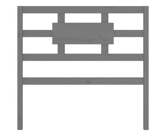 Tăblie de pat, gri, 105,5x4x100 cm, lemn masiv de pin, 4 image